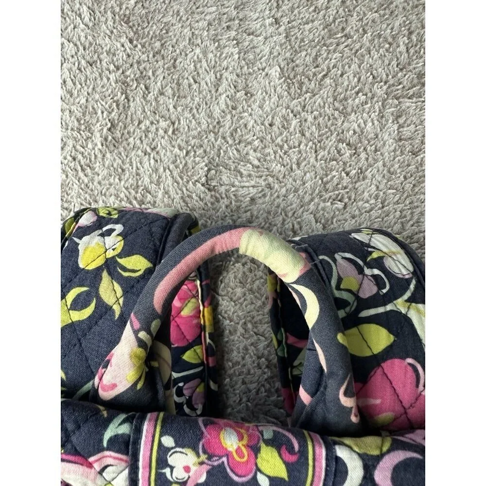 Vera Bradley Navy Blue and Multicolored Floral Quilted Stitch Backpack
